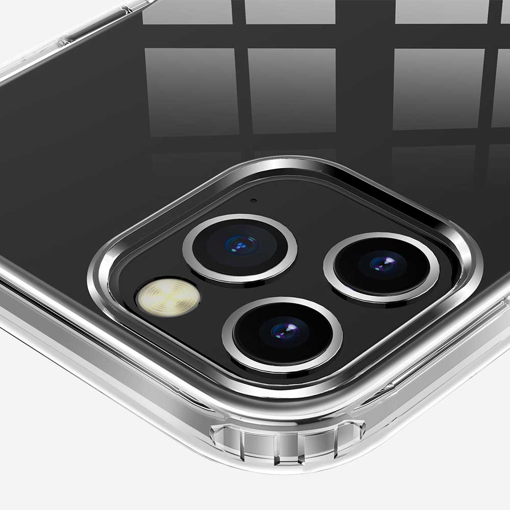 Coque antichoc iPhone 14, 13, 12 souple et transparente avec protection de la caméra