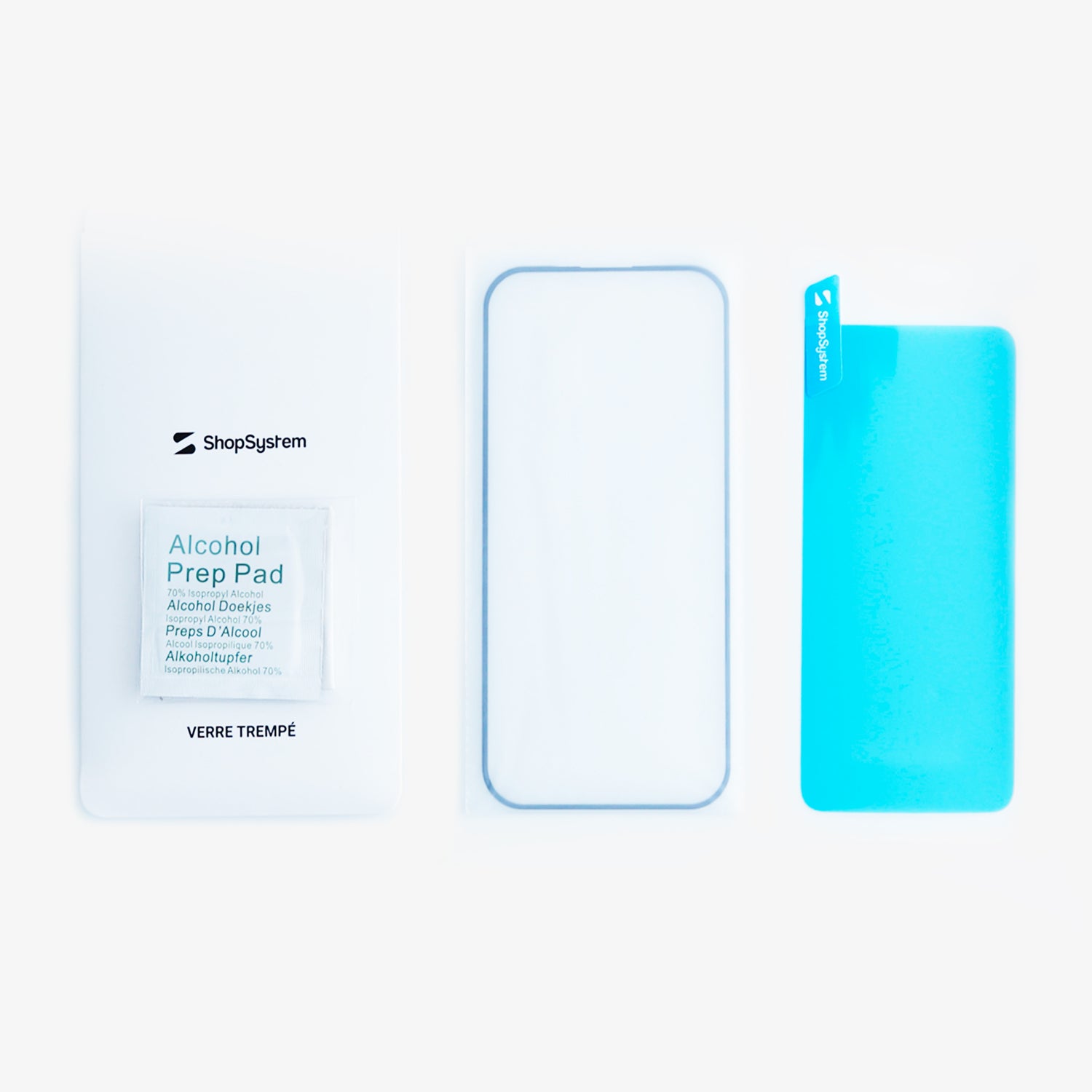 Protection d'écran en verre trempé 3D intégrale pour iPhone 15, 15 Plus, 15 Pro, 15 Pro Max