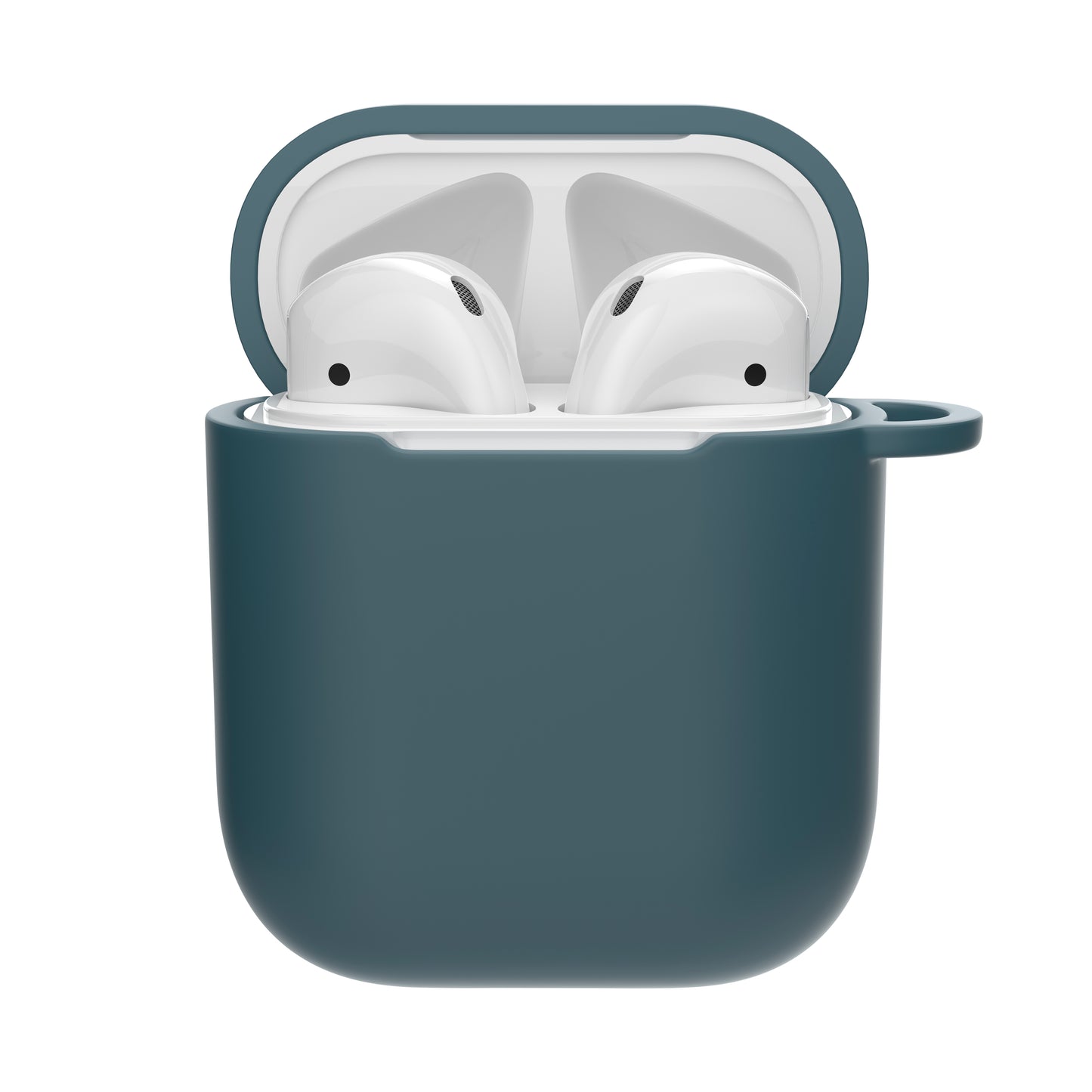 Coque AirPods 1 et 2 souple avec système d'attache pour dragonne - Bleu azur