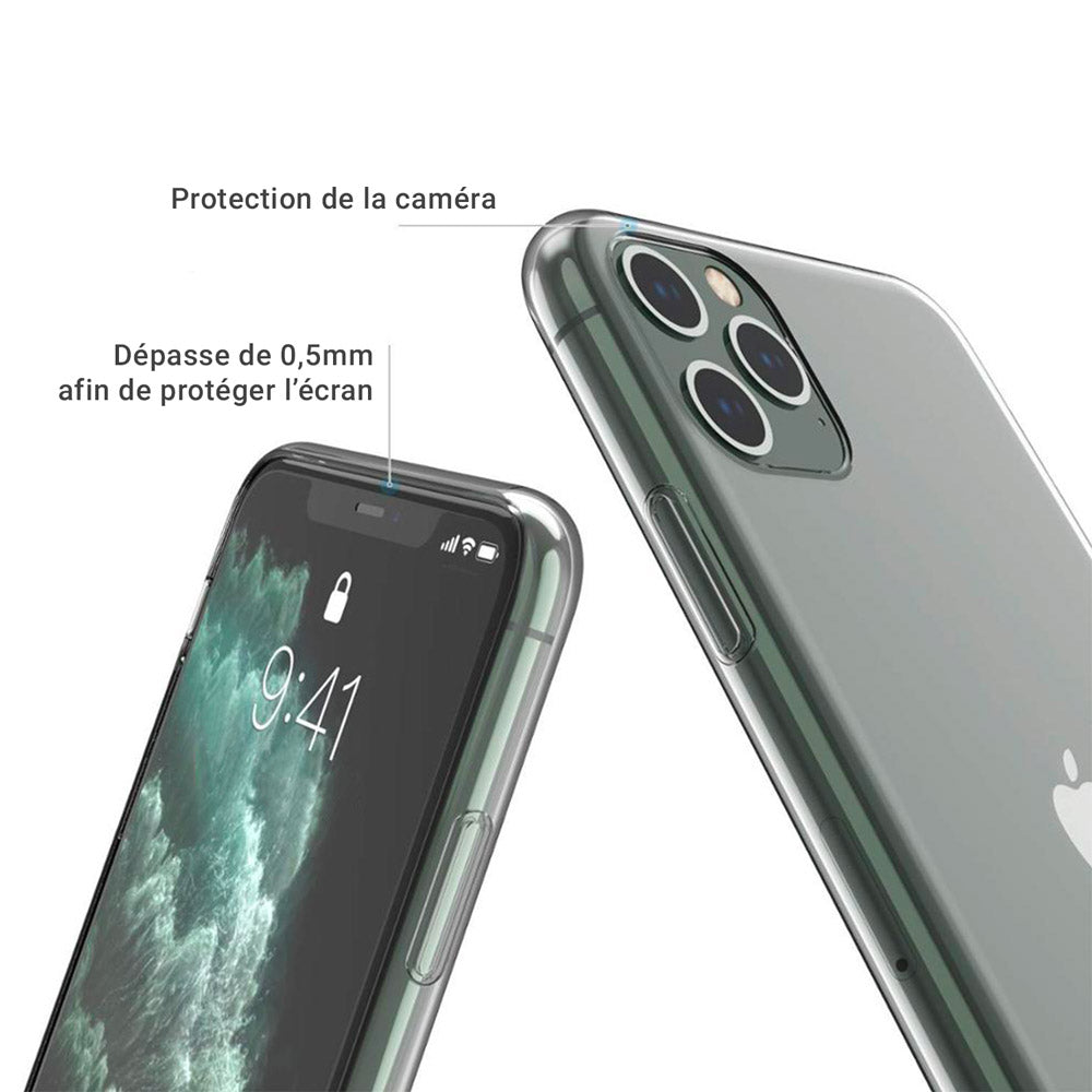 Coque en silicone souple et transparent pour iPhone 11, 11 Pro, 11 Pro Max