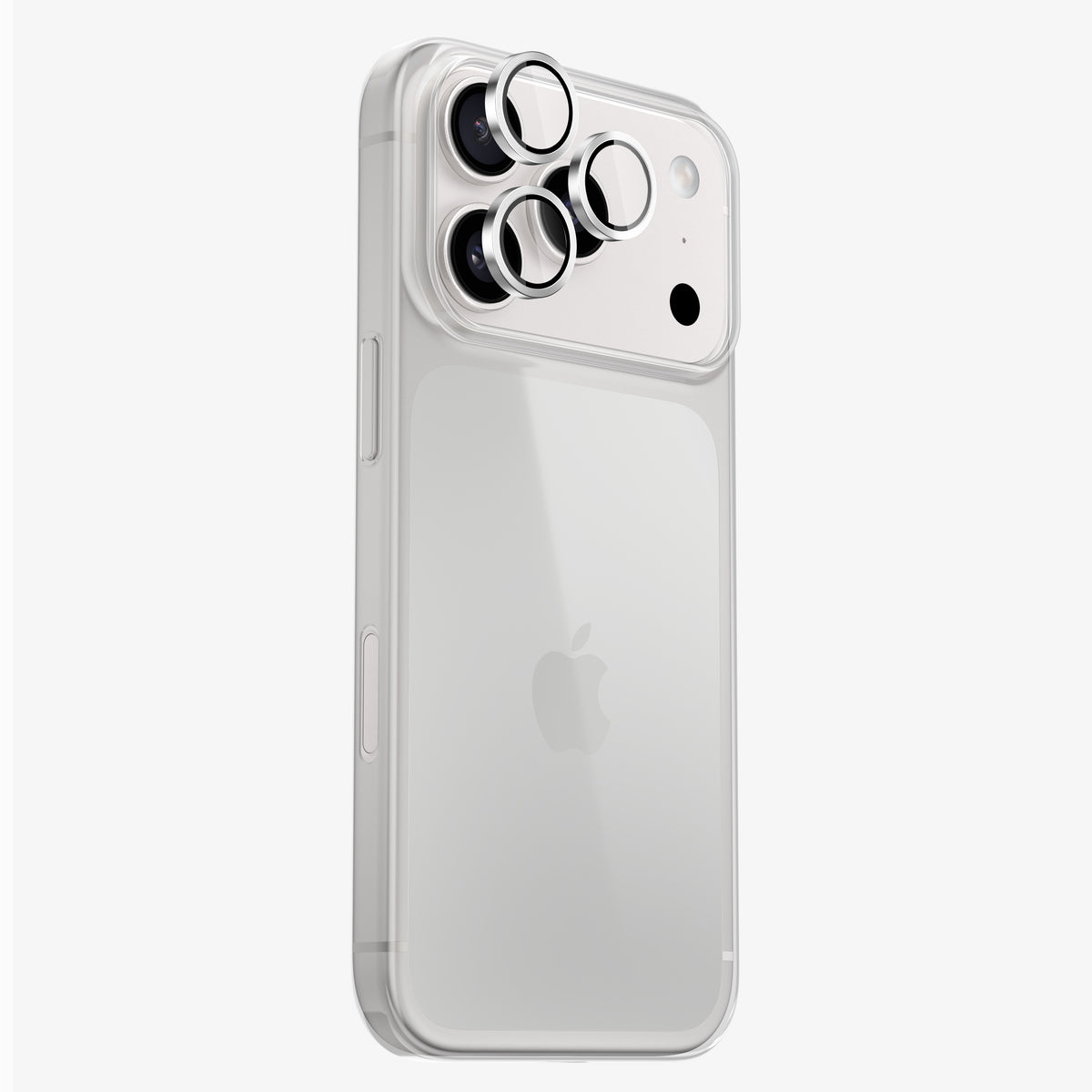 Protection caméra et objectifs iPhone 18 Pro Argent — contour en aluminium et verre trempé
