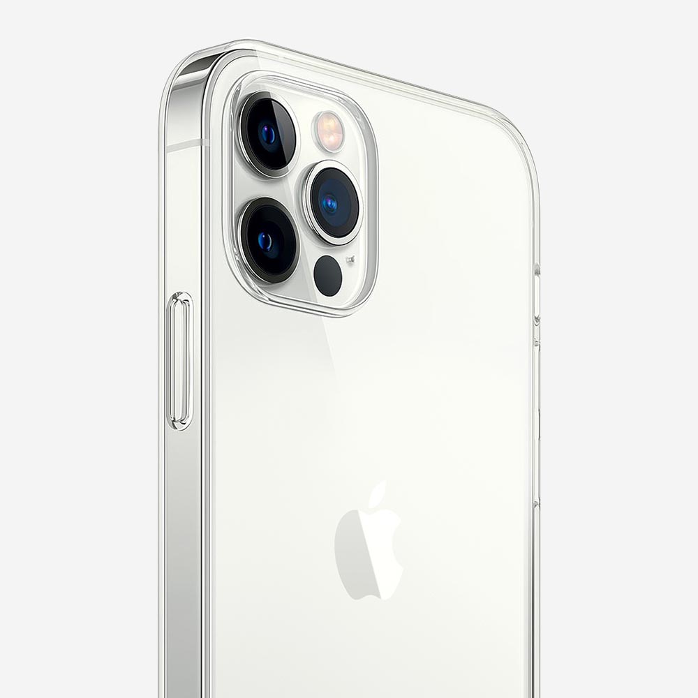 Coque iPhone 12 transparente et souple en silicone avec protection de la caméra