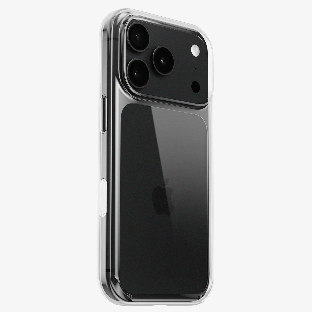 Coque DANA antichoc transparente sans MagSafe pour iPhone 18 Pro et Pro Max, vue arrière sur un téléphone noir