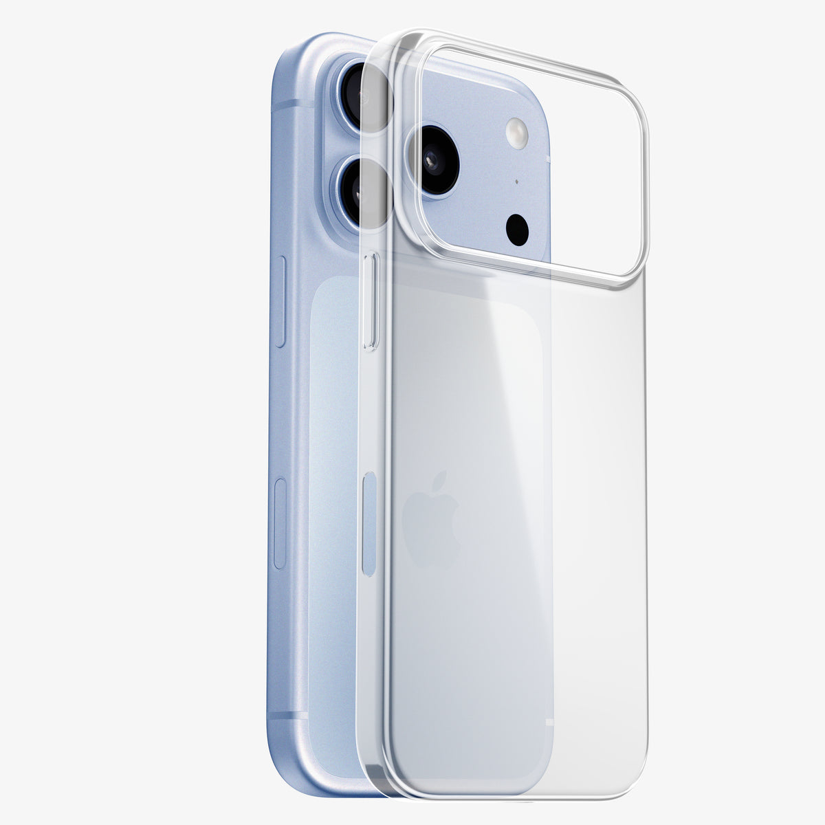 Coque PHANTOM transparente séparée de l’iPhone 18 Pro et Pro Max Glacier, vue des découpes