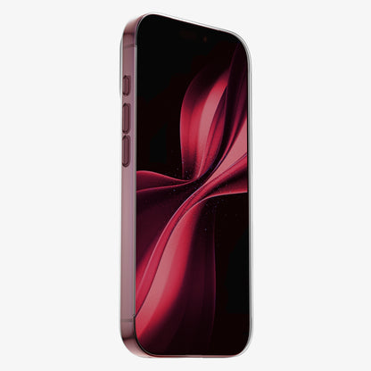 Coque PHANTOM S pour iPhone 18 Pro et Pro Max, vue de face sur un iPhone Bordeaux