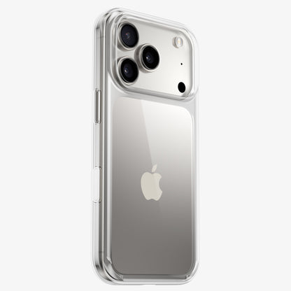 Coque DANA antichoc transparente version sans MagSafe sur iPhone 18 Pro titane, dos lisse