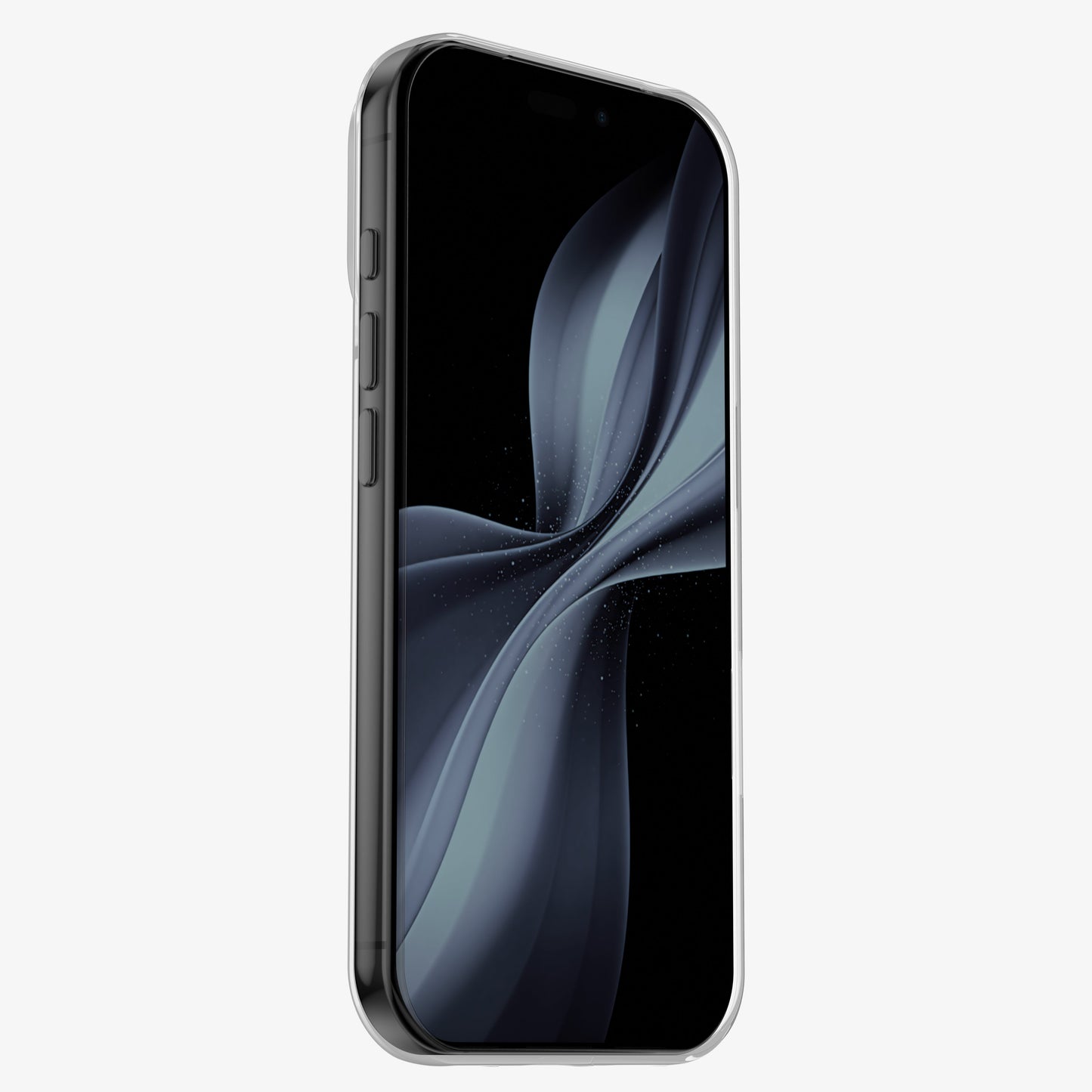 iPhone 18 Pro dans la coque INVISIBLE, vue de profil : bords souples et boutons accessibles