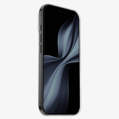 iPhone 18 Pro dans la coque INVISIBLE, vue de profil : bords souples et boutons accessibles