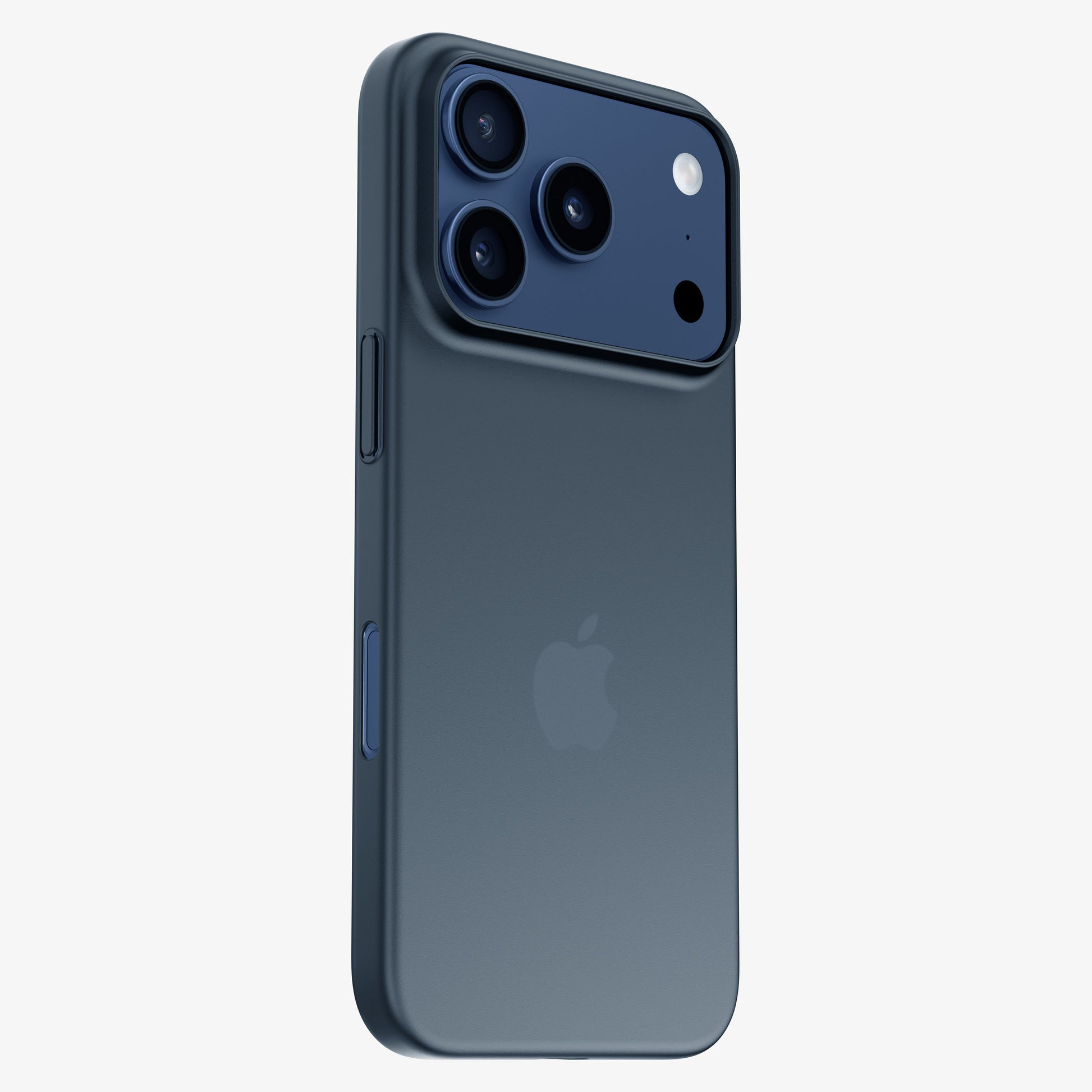 Téléphone bleu portant la coque ORIGINAL Noir sidéral translucide, la couleur de l'appareil transparaît