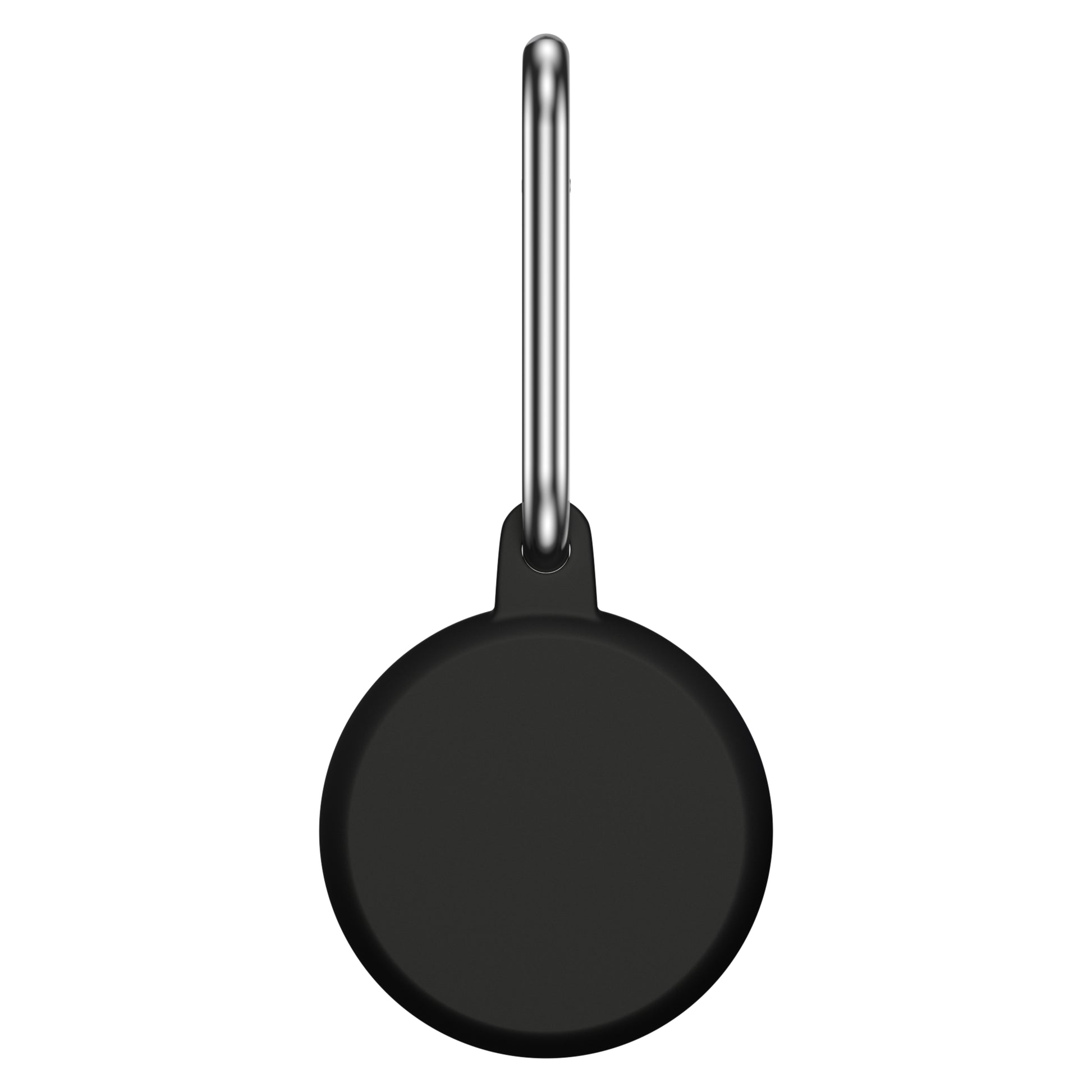 Coque AirTag en silicone avec mousqueton en acier inoxydable - Noir