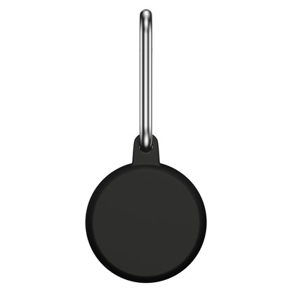 Coque AirTag en silicone avec mousqueton en acier inoxydable - Noir