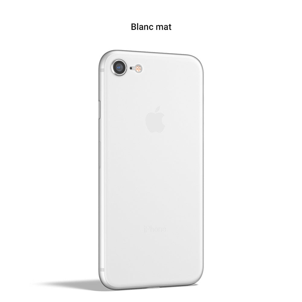 Coque ORIGINAL pour iPhone SE 2022, 2020, 7, 8 & Plus - La plus fine du monde avec 0.33mm d'épaisseur - Blanc mat