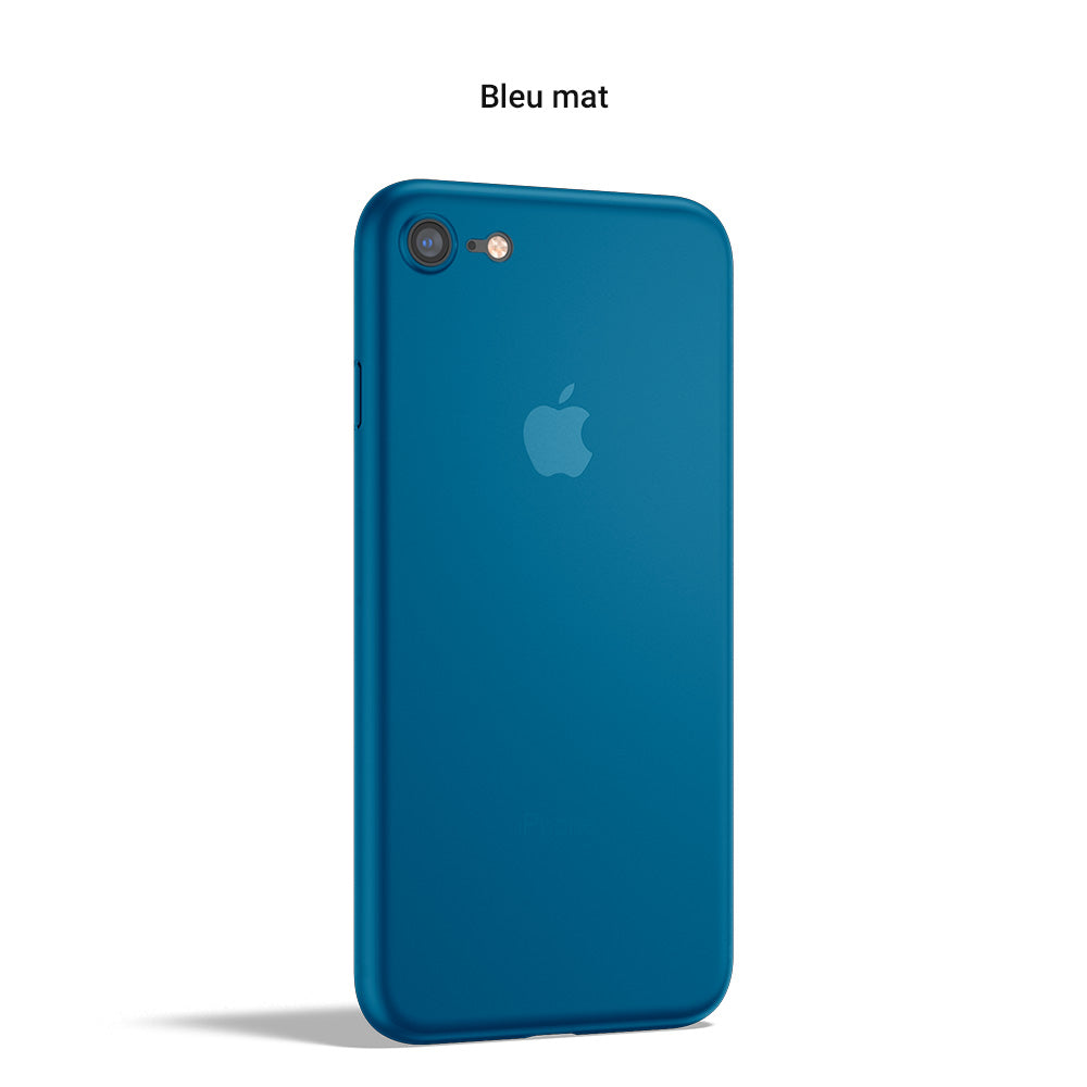 Coque ORIGINAL pour iPhone SE 2022, 2020, 7, 8 & Plus - La plus fine du monde avec 0.33mm d'épaisseur - Bleu mat