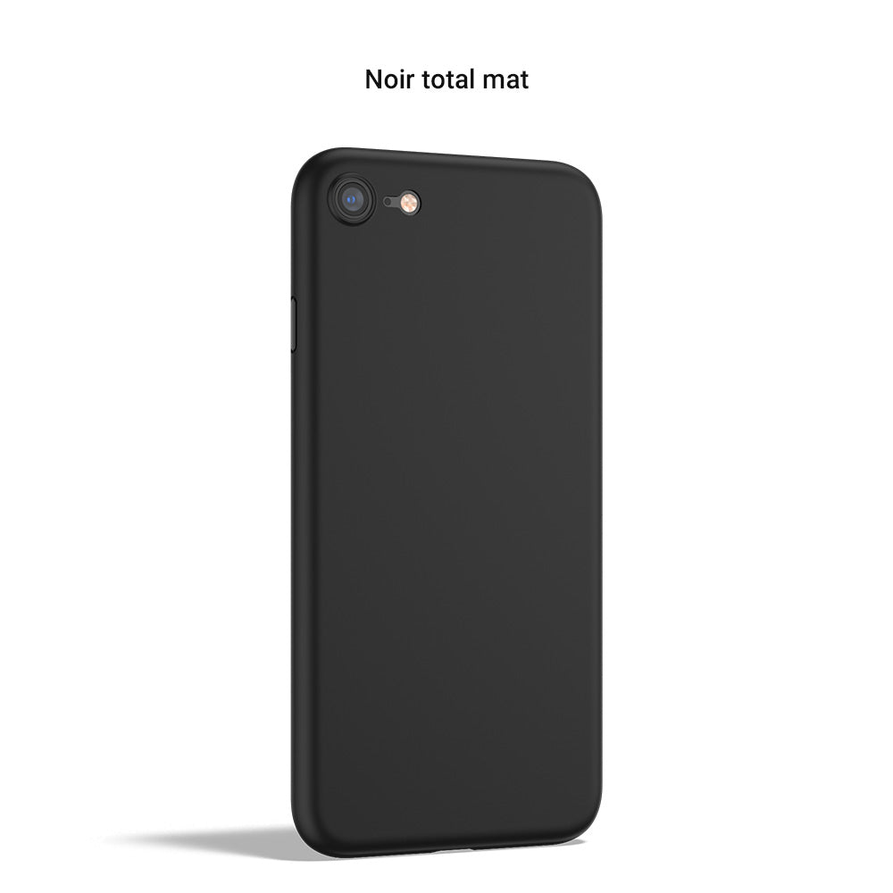 Coque ORIGINAL pour iPhone SE 2022, 2020, 7, 8 & Plus - La plus fine du monde avec 0.33mm d'épaisseur - Noir total mat