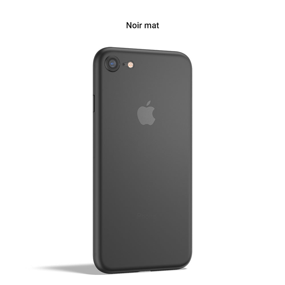 Coque ORIGINAL pour iPhone SE 2022, 2020, 7, 8 & Plus - La plus fine du monde avec 0.33mm d'épaisseur - Noir mat
