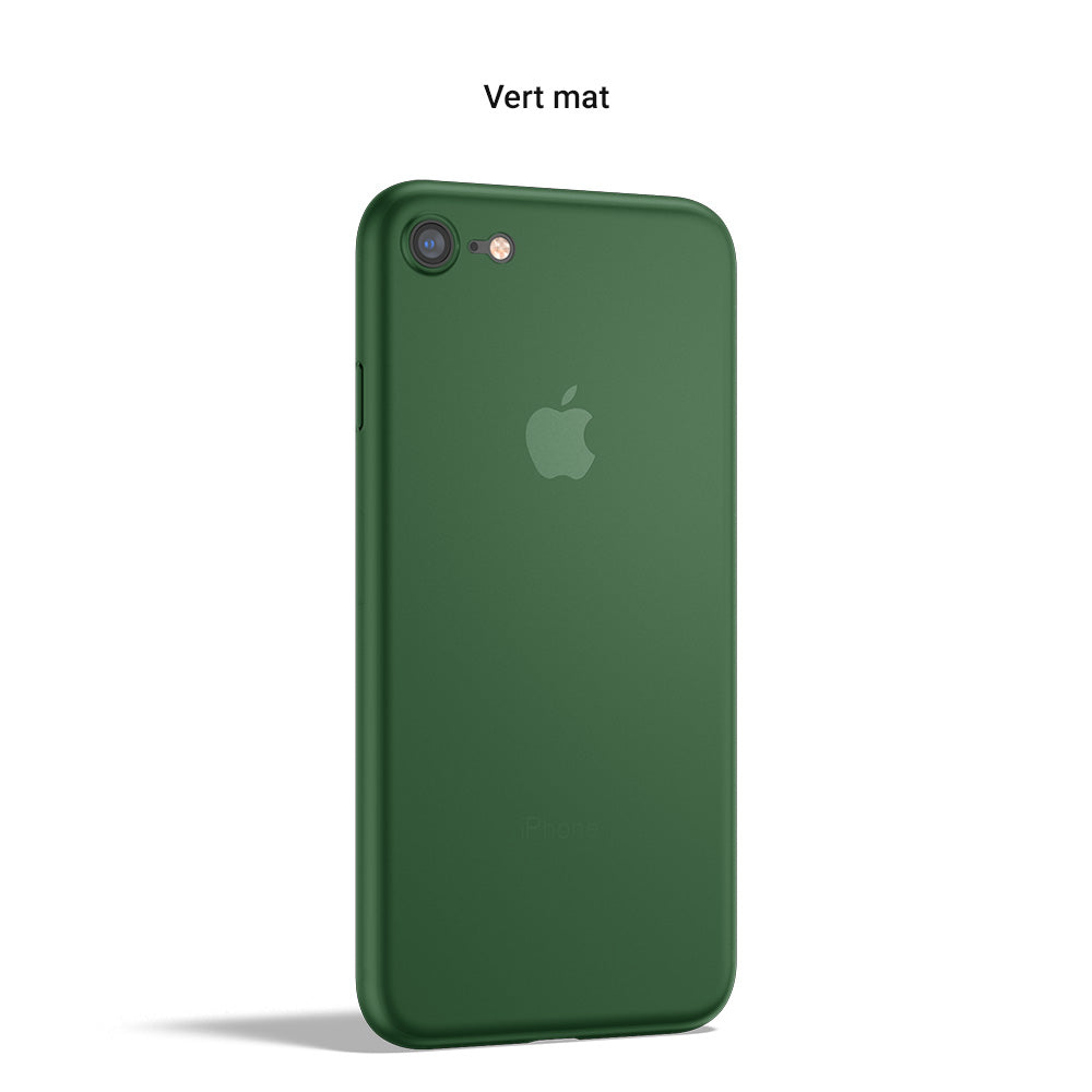 Coque ORIGINAL pour iPhone SE 2022, 2020, 7, 8 & Plus - La plus fine du monde avec 0.33mm d'épaisseur - Vert mat