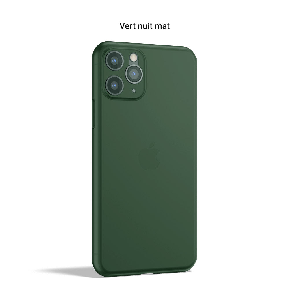 Coque ORIGINAL pour iPhone 11, 11 Pro, 11 Pro Max - La plus fine du monde - Vert nuit mat