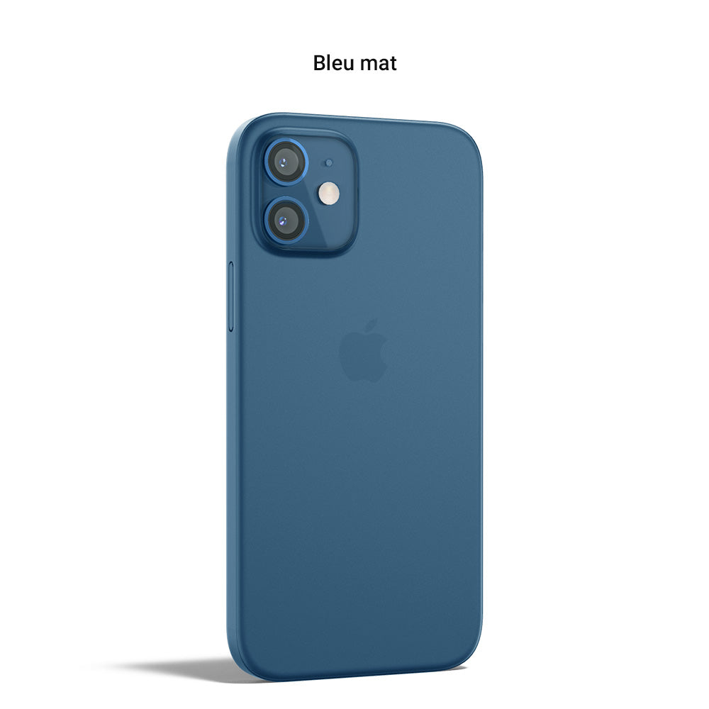 Coque ORIGINAL pour iPhone 12, 12 mini, 12 Pro et 12 Pro Max - La plus fine du monde avec 0.33mm d'épaisseur - Bleu mat