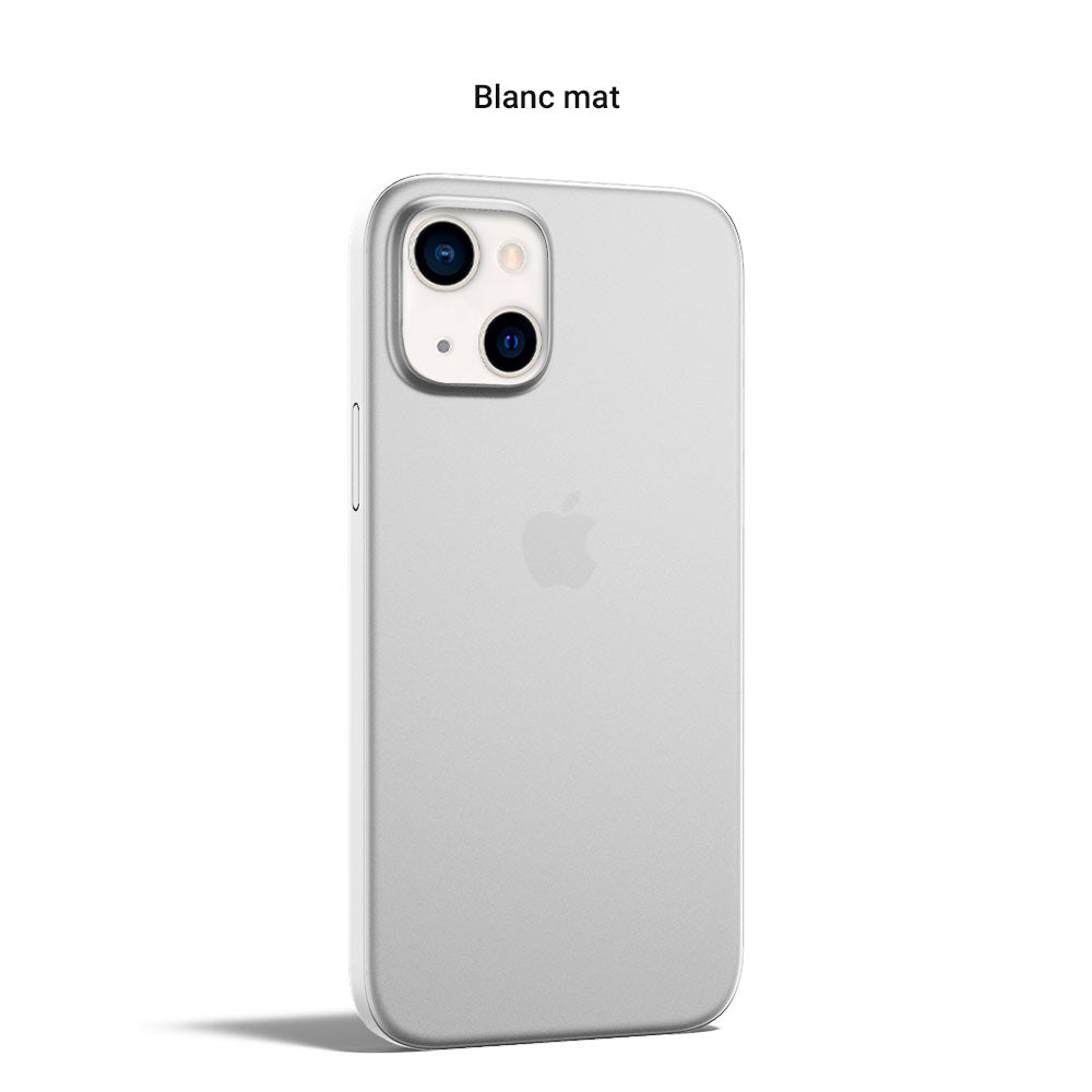 Coque ORIGINAL pour iPhone 13, 13 Pro, 13 Pro Max et 13 mini - La plus fine du monde - Blanc mat