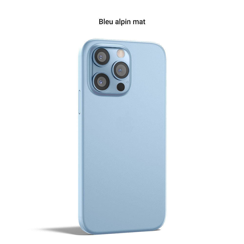 Coque ORIGINAL pour iPhone 13, 13 Pro, 13 Pro Max et 13 mini - La plus fine du monde - Bleu alpin mat
