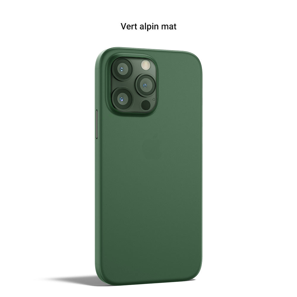 Coque ORIGINAL pour iPhone 13, 13 Pro, 13 Pro Max et 13 mini - La plus fine du monde - Vert alpin mat