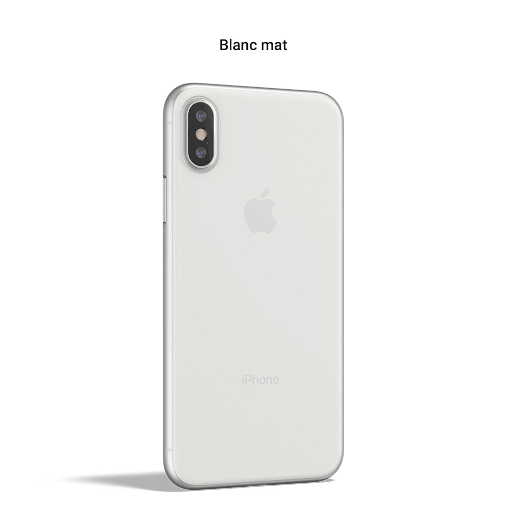 Coque ORIGINAL pour iPhone X, XS et XS Max - La plus fine du monde avec 0.33mm d'épaisseur - Blanc mat