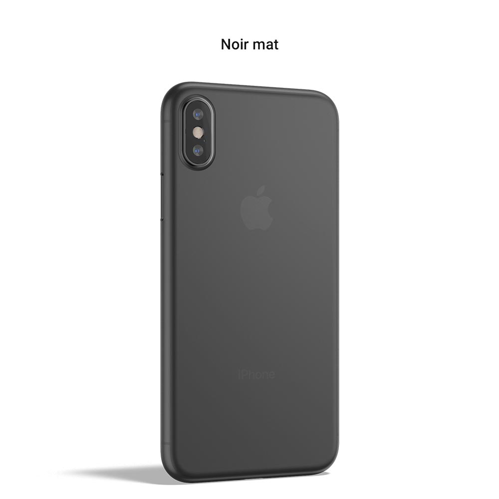 Coque ORIGINAL pour iPhone X, XS et XS Max - La plus fine du monde avec 0.33mm d'épaisseur - Noir mat