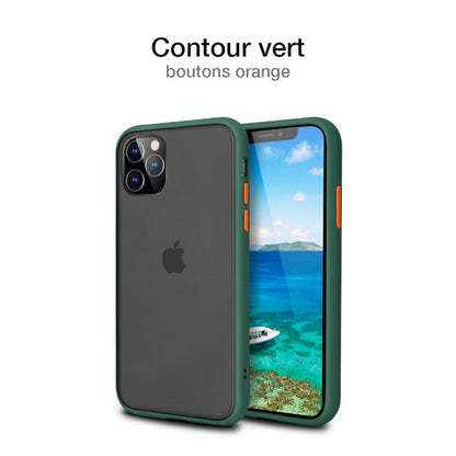 Coque MODULO verte pour iPhone 11, 11 Pro, 11 Pro Max avec boutons interchangeables et protection optimale